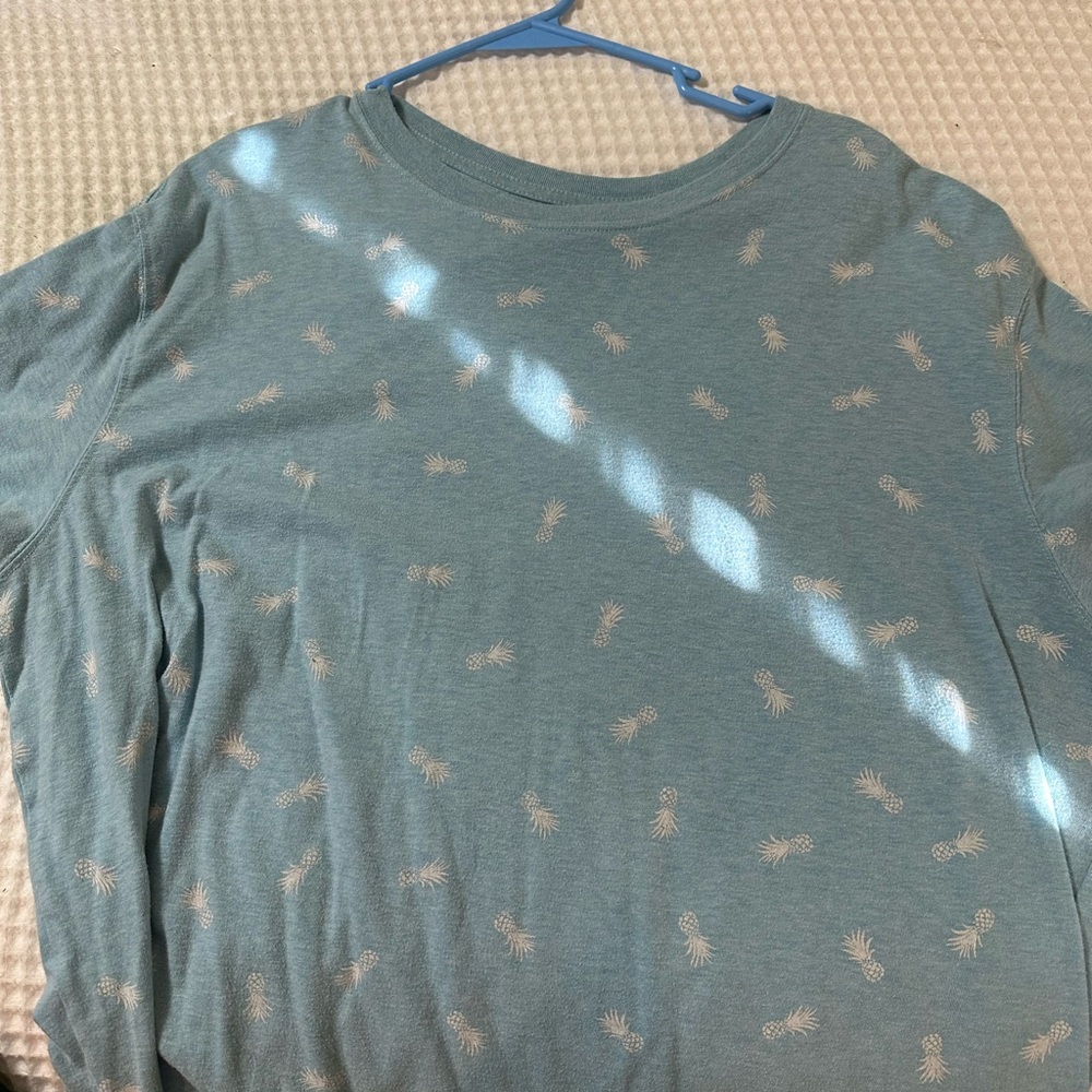 Blue Pineapple Print T-Shirt